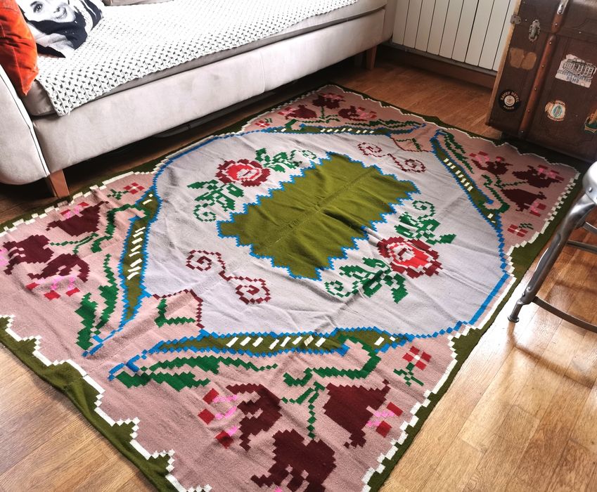 Wełniany Dywan kilim rzemiosło ludowe