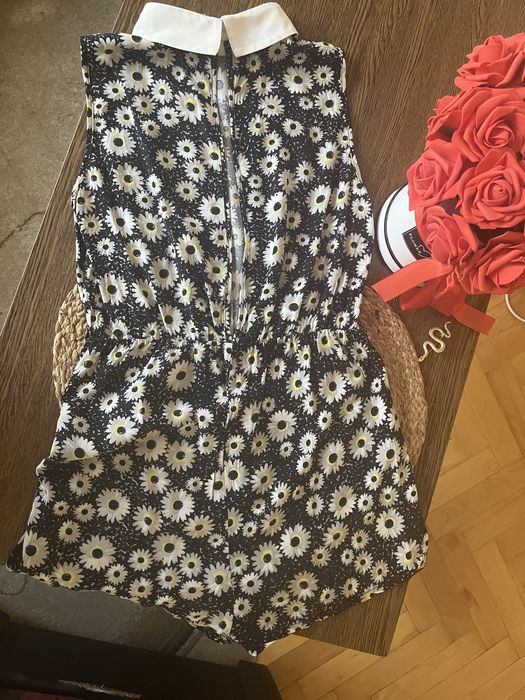 Kombinezon letni materiałowy wiskoza rozm S/XS stan idealny stokrotka