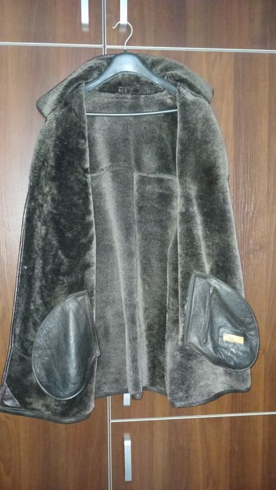 Натуральна чоловіча дублянка Valder 52 розмір, зимова, шкіра, хутро