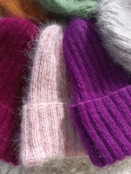 Шапки з ангори і пуху норки