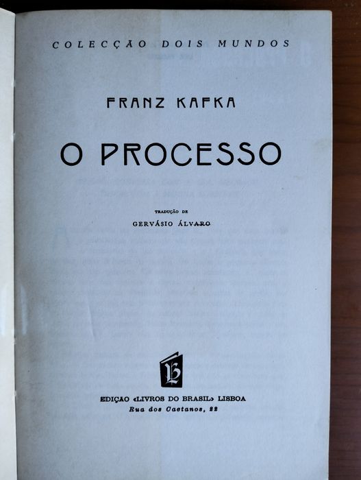 Livro O Processo - Franz Kafka 1963