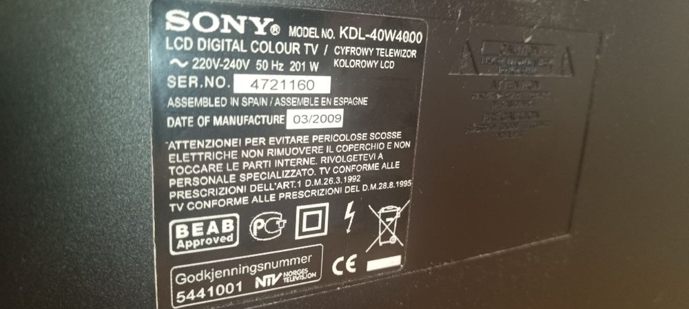 Telewizor LCD  Sony Bravia KDL-40w4000