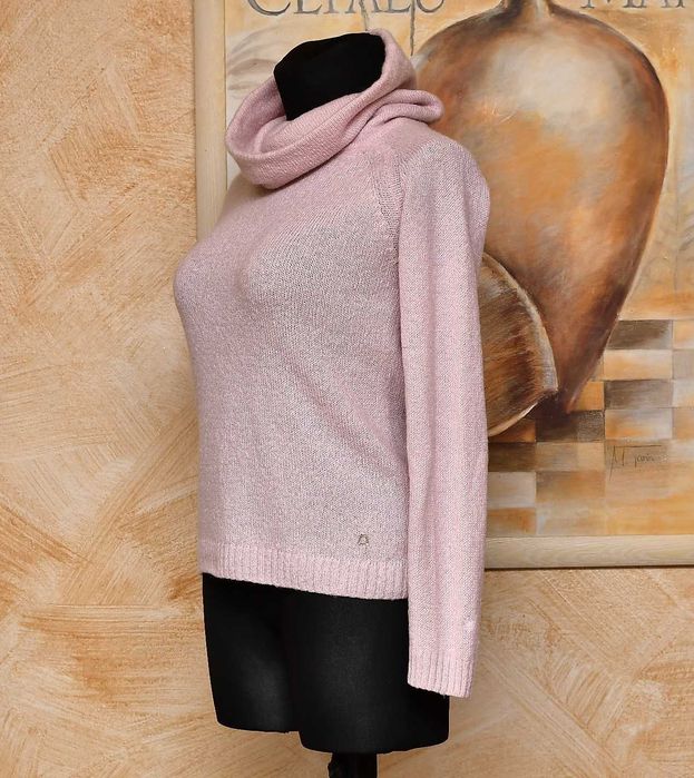 Różowy sweter z golfem Morris Lady rozm. L , 39% wełny