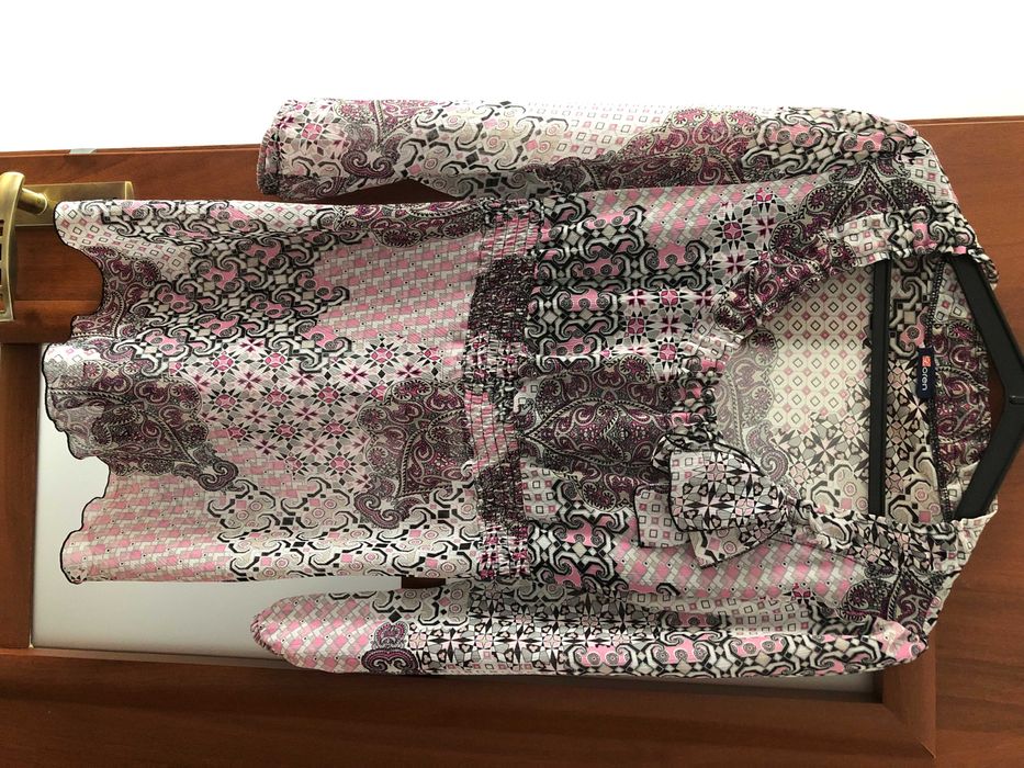 Piękna szyfonowa bluzka/tunika (rozm. M/L) - okazja!