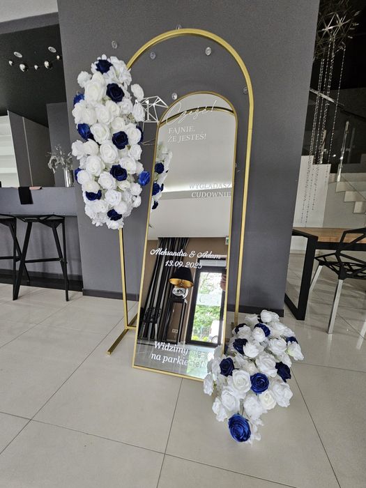 Lustro do selfie do zdjęć, lustro na wesele, lustro z imionami, dekora