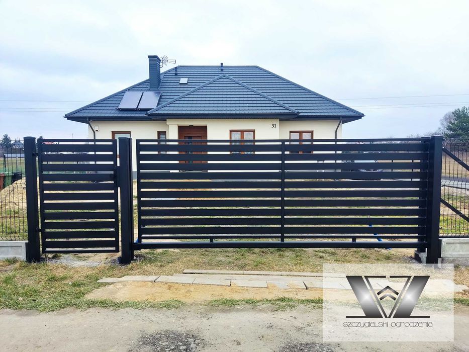 Brama palisadowa PRZESUWNA 400x140 | siatka | OGRODZENIA PANELOWE 1m2
