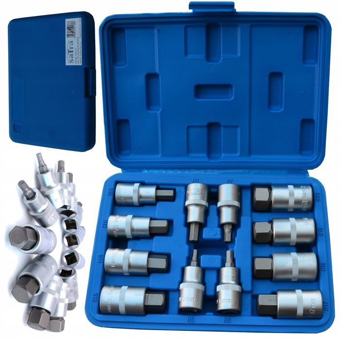 Klucze Wpustowe Imbus Hex H5-H22 Z Nasadką 1/2' 12Szt Satra