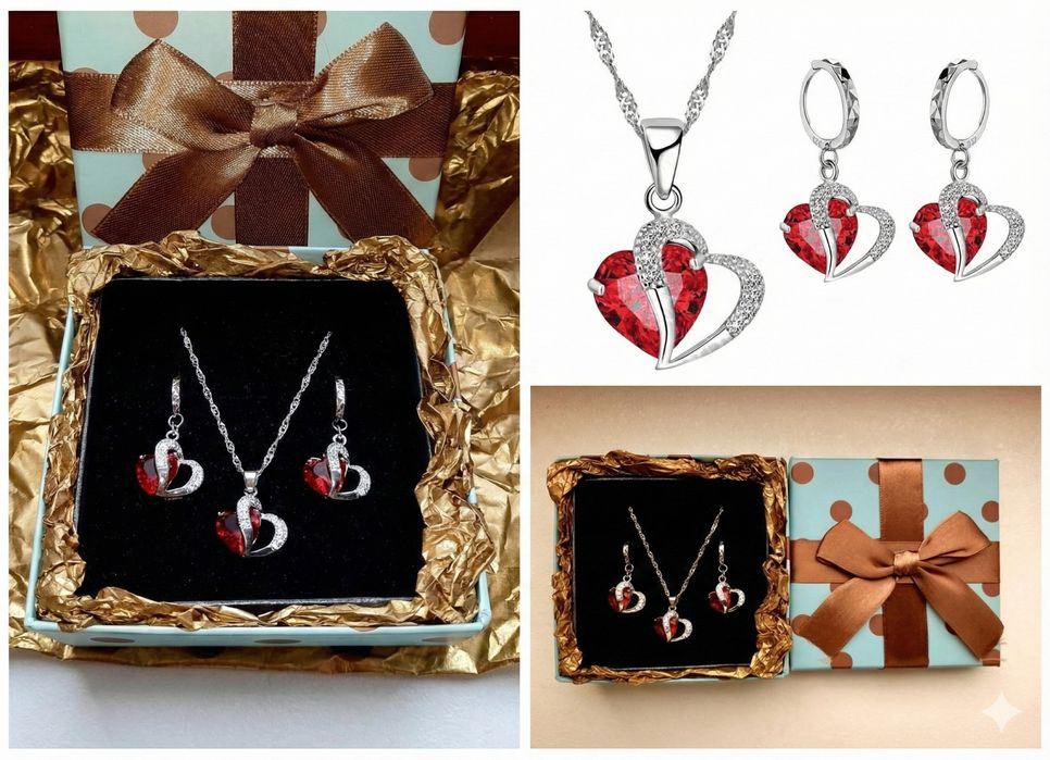 PREZENT dla Kobiety WALENTYNKI Zestaw Bizuterii APART + GRATIS