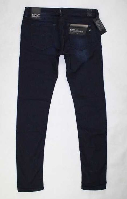 Damskie jeansy Replay Luz - Power Stretch - granatowe rurki - W26/L32