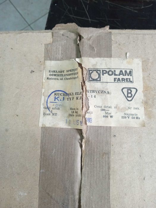 Kuchenka elektryczna Polam Farel 1983r nieużywana PRL