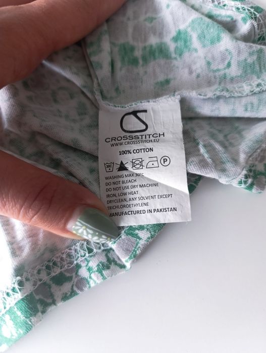 Koszulka longsleve zielona ze zwierzęcym printem M