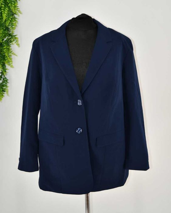 Elegancki granatowy żakiet Bonprix 50 klasyczny damski