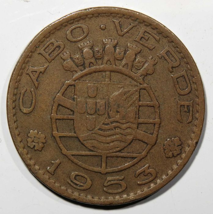 Cabo Verde Portugues - 1 Escudo 1953 "Escassa" MBC-