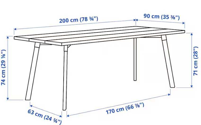 Mesa de jantar 200x90 cm - YPPERLIG