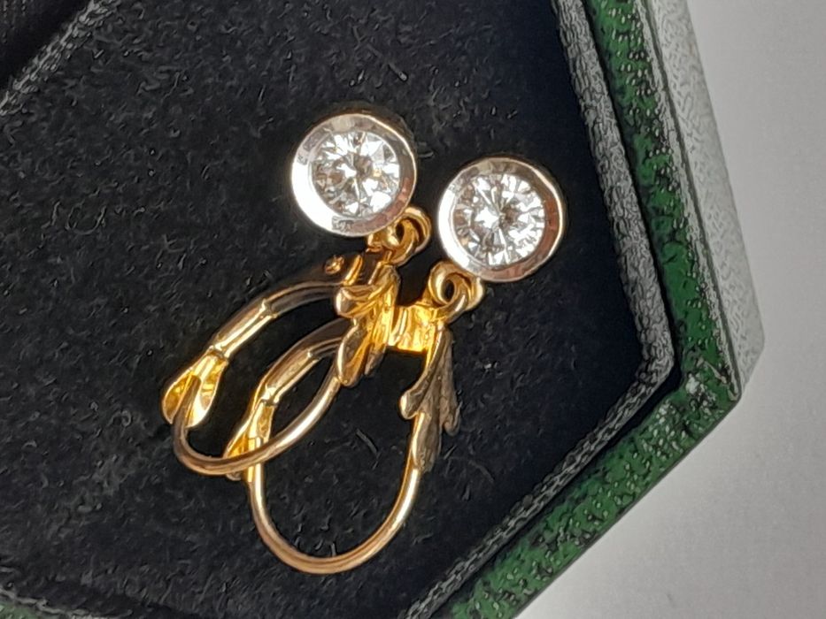 Retro Kolczyki Brylanty 0.53ct Złoto 585 WYCENA