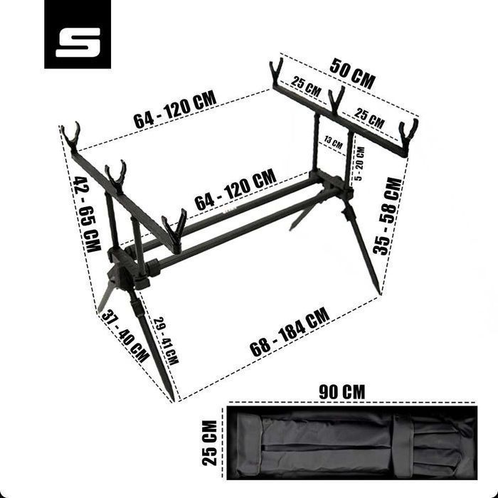 Statyw wędkarski Rod Pod Sahido X-WING na 3 wędki