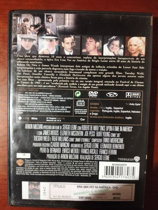 DVD duplo edição especial Era uma Vez na América