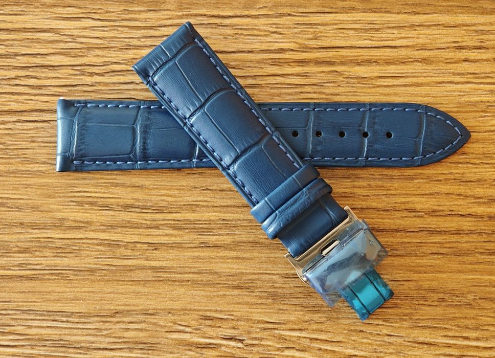 Pasek do zegarka 22 mm zapięcie motylkowe niebieski