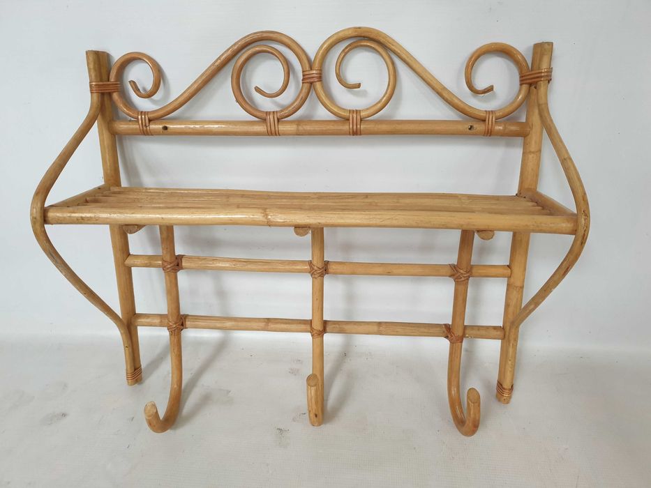 wieszak 60 70 retro vintage naścienny PRL bambusowy