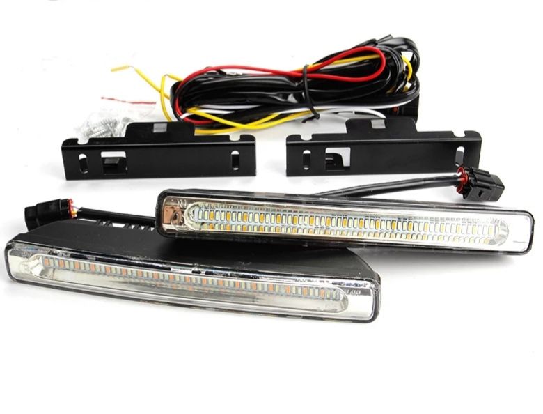 ДХО Led Drl 3 in 1 Бегущий поворот динамический цвета бел жел син