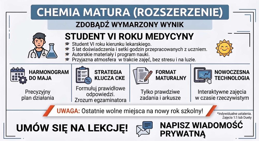 CHEMIA- Autorski Kurs Maturalny (Poziom Rozszerzony)