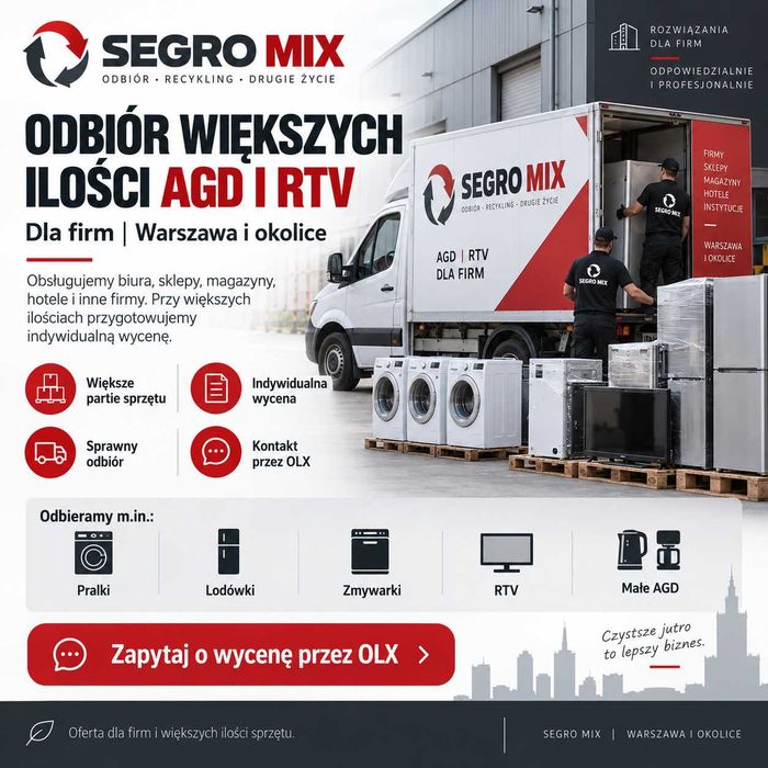 Odbiór większych ilości AGD dla firm Warszawa – indywidualna wycena