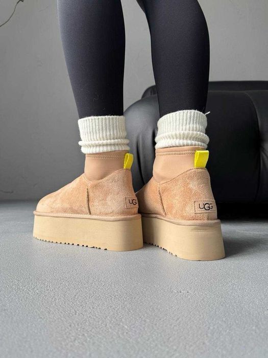 Уггі UGG Dipper Mini Sand premium натуральні замша і хутро