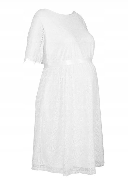 Sukienka ciążowa biała ślubna 52 6XL Bonprix