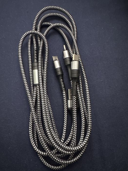 Uniwersalny kabel USB 3W1  2m NYLON