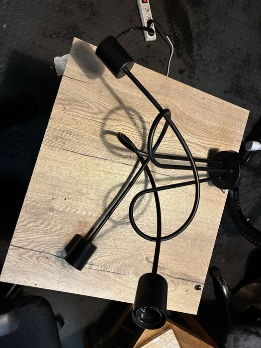 Lampa loft 3 zarówki czarna led sufitowa sufit wisząca żyrandol sufit