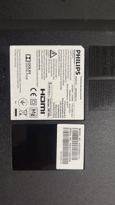 Telewizor Philips 43” 43pus6551/12 uszkodzony