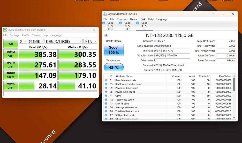 Внешний накопитель, m.2 флешка KingSpec серия NT-128 Алюминий Type C