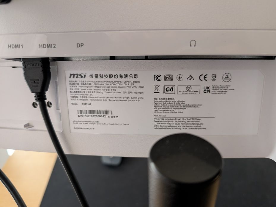 2x Monitor MSI 34" UltraWide Branco + 2 Braços NB + Secretária Flexispot