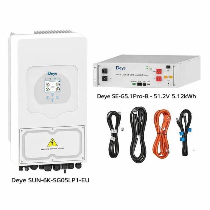 В НАЯВНОСТІ !! Інвертор DEYE гібрид 6квт SG05LP1+акуми Deye Pro