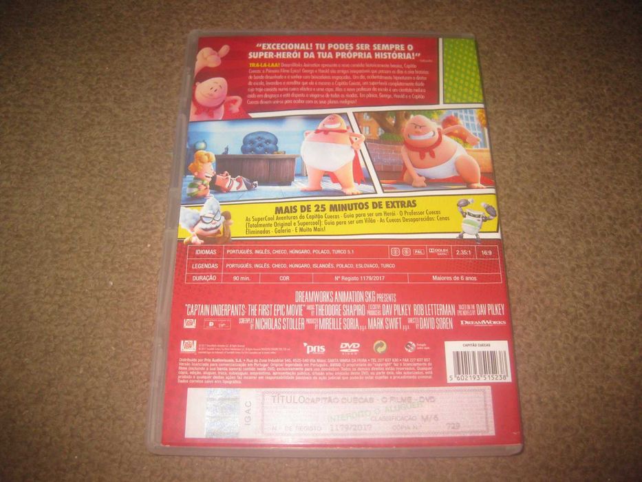 DVD "Capitão Cuecas: O Filme" com Kevin Hart (Voz)