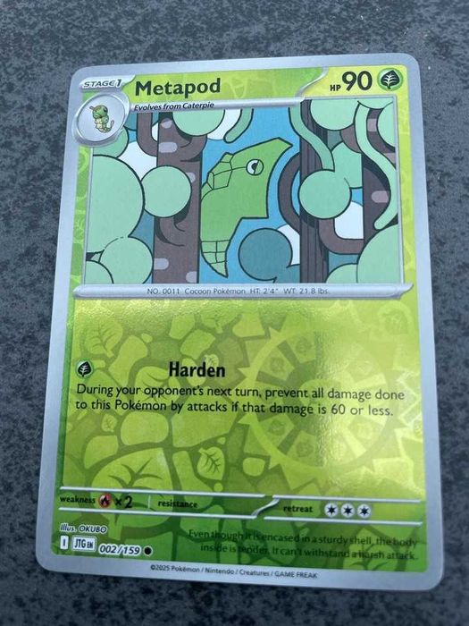 Pokémon Metapod 002/159 Sv09: Journey Together Reverse Holo