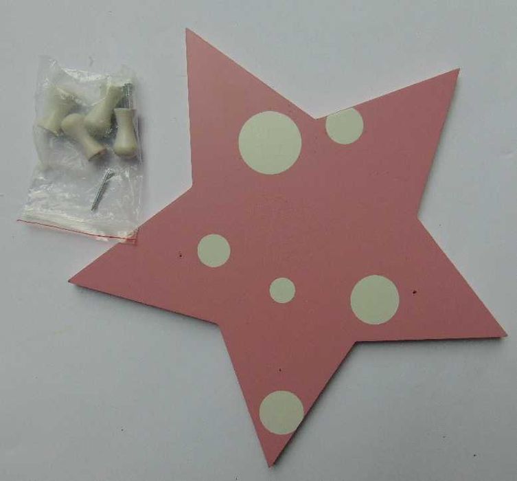 Wieszak ścienny dziecięcy Smukee Gwiazda różowa