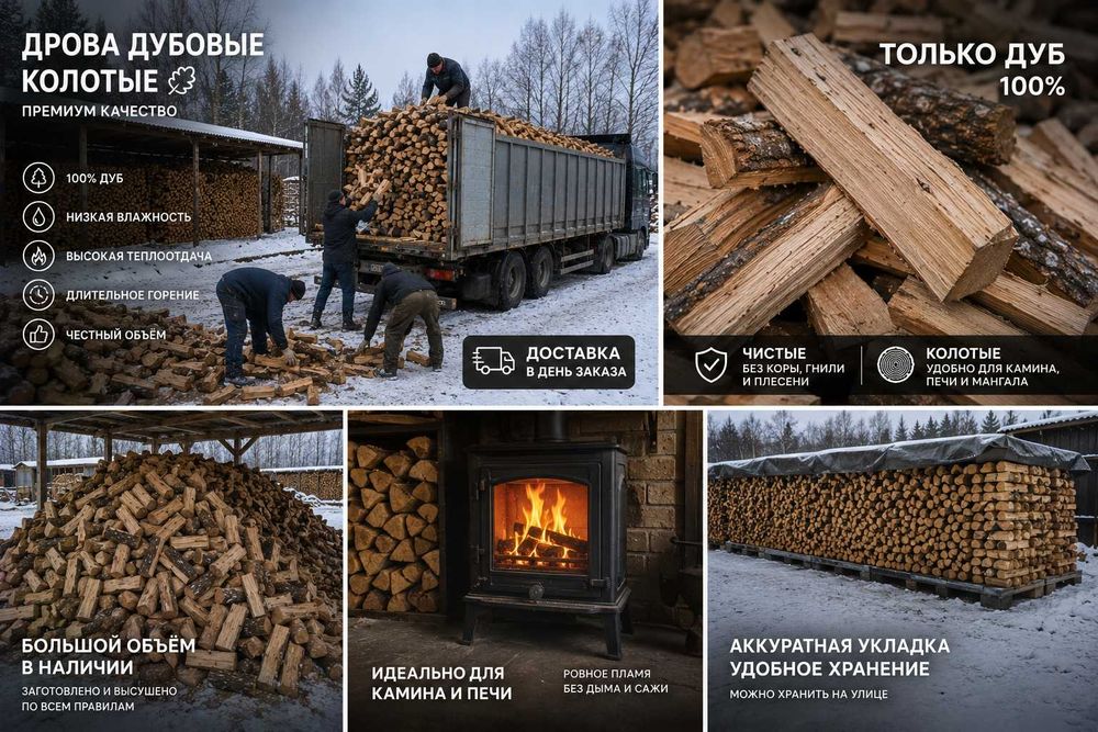 Дрова Дубовые колотый с доставкой Харьков