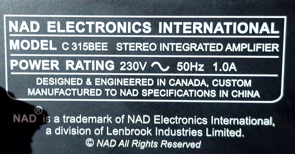 Amplificador Stereo NAD C315BEE (RESERVADO)