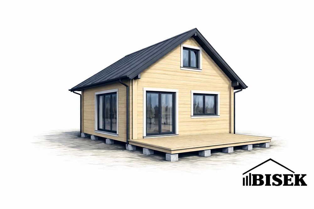 Dom drewniany z bala, caloroczny, letniskowy