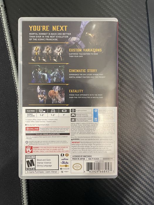 Гра Mortal Kombat 11 картридж для nintendo switch