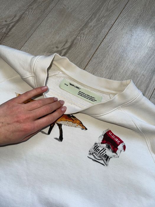 Off White оригінальний жіночий світшот білий кофта худі в новому стані