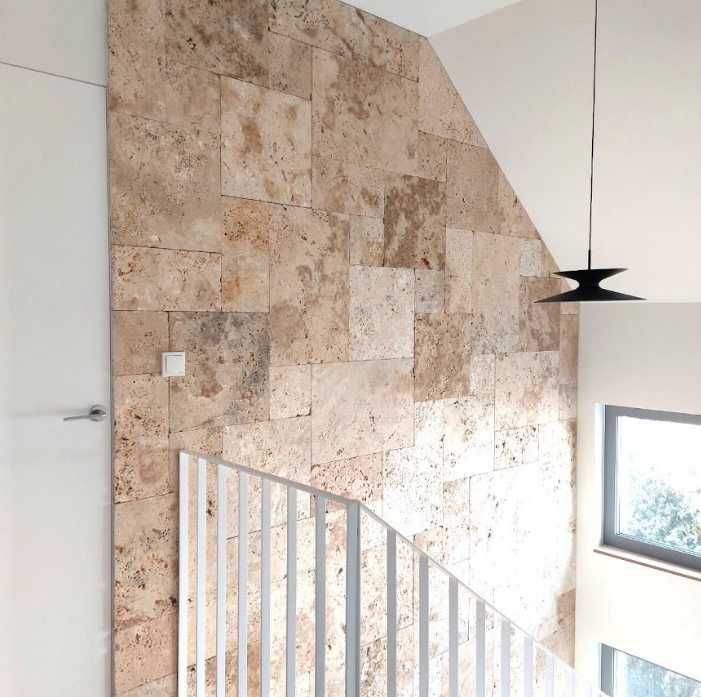 Trawertyn, komplet rzymski, płytki, stopnie, podłoga, ściana, taras