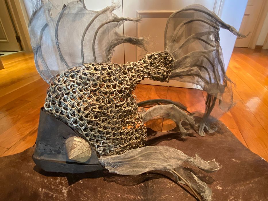 Escultura de Peixe em Ferro Furjado