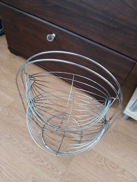 Dwupoziomowa patera hamak na owoce i warzywa, stojak kosz na owoce