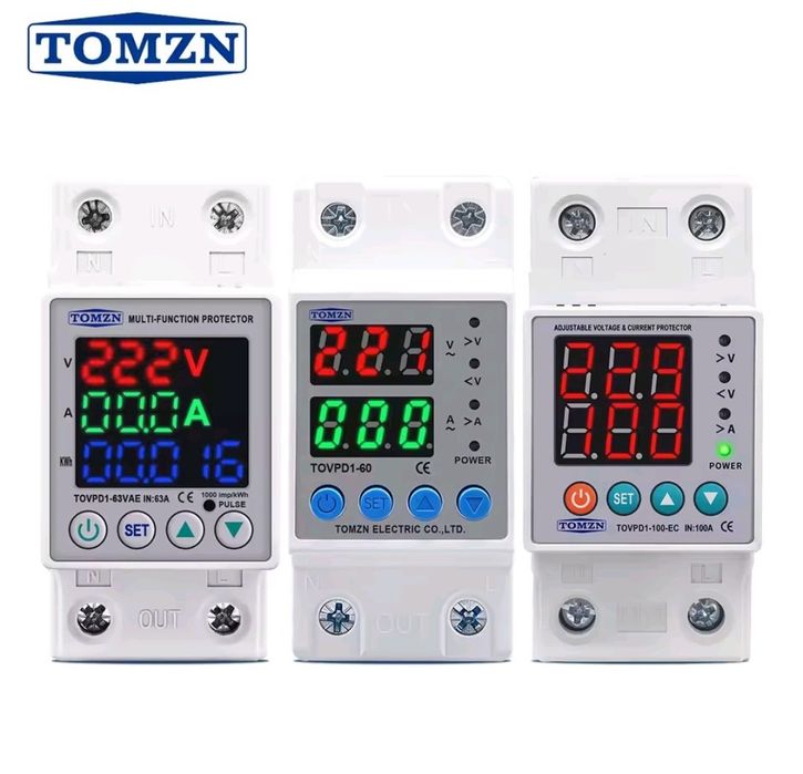 TOMZN Реле напруги Реле напряжения Реле защиты ~230V до 40/63/100А Wi-Fi SmartLife Реле напруги 1-63А