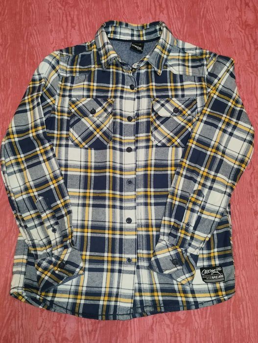 Тепла сорочка в клітинку на хлопчика (100% котон) р.134-140