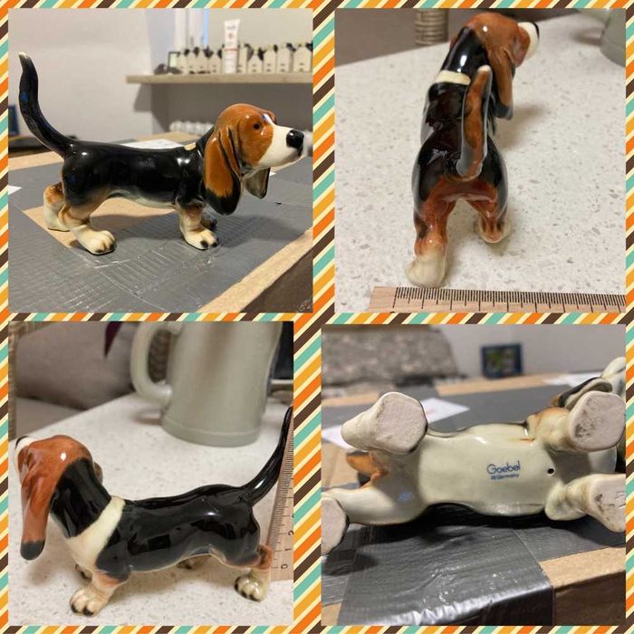 Статуэтка собака керамическая GOEBEL Фигурка Бассет раритет Германия