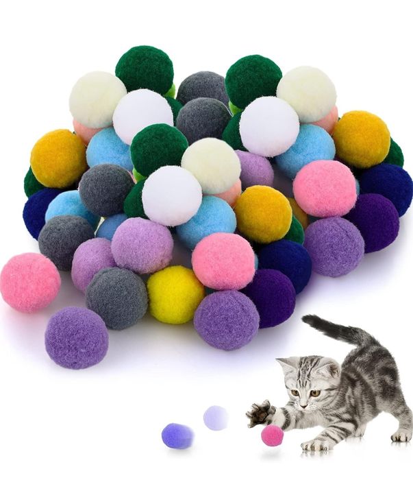50szt Molain Kulki do zabawy dla kotów, miękkie piłki dla kotów, 2 cm