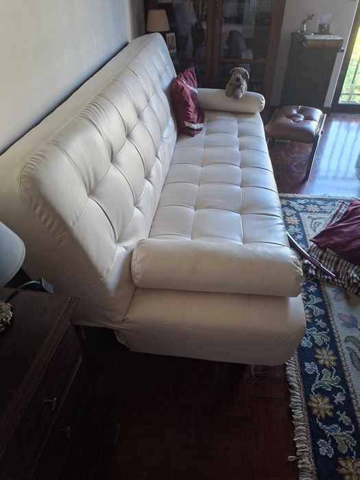 sofá- cama branco